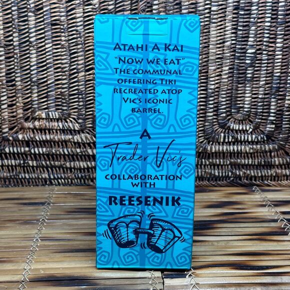 Traders Vic’s Atahi A Kai Now We Eat Tiki Mug Reesenik TV Rum Barrel NEW in BOX - Picture 10 of 14